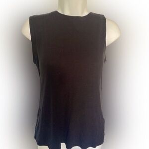 Eileen Fisher Knit Shell Top - XS black, tencel spandex